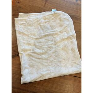 Gap Baby Cotton Receiving Blanket Floral White And Beige 30x33 2023